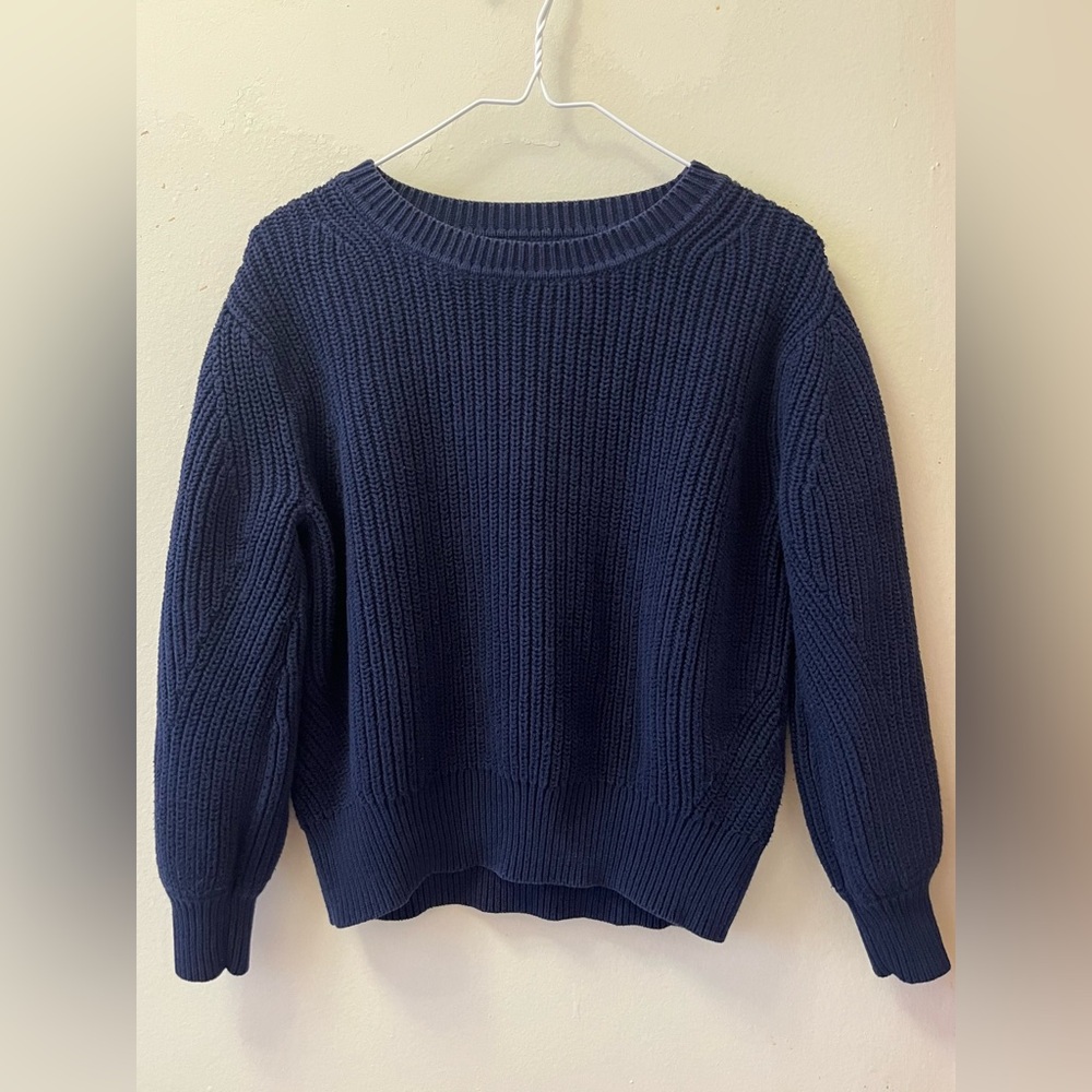GAP 100% Cotton Navy Crew Neck Sweater (Size XS Petite)